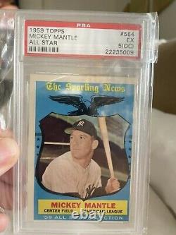 1959 Topps #564 Mickey Mantle All-Star PSA EX 5