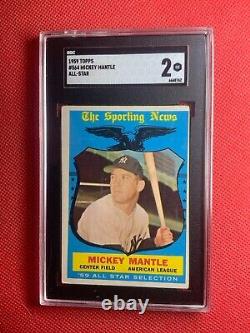 1959 Topps #564 Mickey Mantle All-star Sgc 2