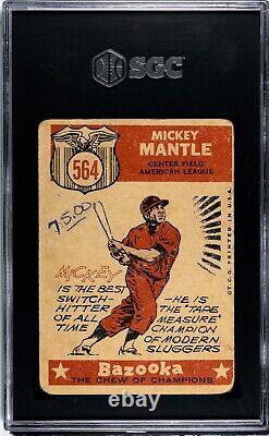 1959 Topps #564 Mickey Mantle SGC 1 HOF New York Yankees All-Star Baseball Card