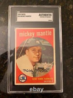 1959 Topps Baseball #10 MICKEY MANTLE. SGC AUTHENTIC