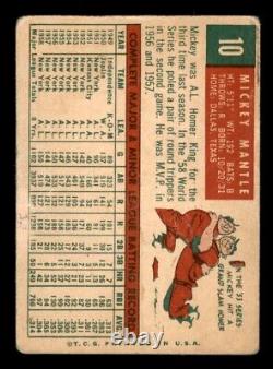 1959 Topps Baseball #10 Mickey Mantle PR GD