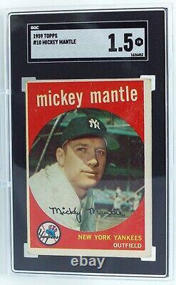 1959 Topps Mickey Mantle #10 HOF New York Yankees SGC 1.5