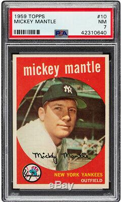 1959 Topps Mickey Mantle #10 HOF PSA 7 Centered & High-End