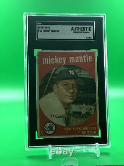 1959 Topps Mickey Mantle #10 New York Yankees SGC Authentic