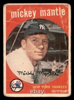 1959 Topps Mickey Mantle #10 Poor Baseball Card