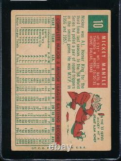 1959 Topps Mickey Mantle #10 Yankees G-Vg (centered) C7699