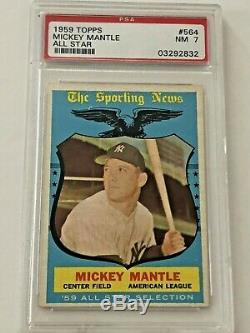 1959 Topps Mickey Mantle All-Star #564 HOF PSA 7- High End