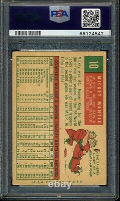 1959 Topps Mickey Mantle New York Yankees #10 Psa 3 Vg