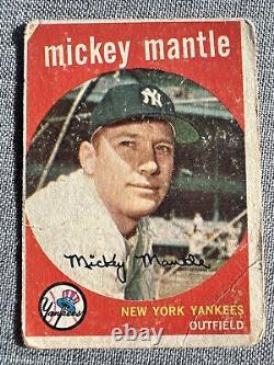 1959 Topps Mickey Mantle New York Yankees Hof