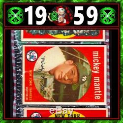 1959 Topps Mickey Mantle Unopened cello Christmas Rack Pack Yankees GRADED AUTH