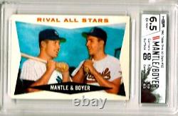 1960 Topps #160 Mantle & Boyer / Rival All Stars / Hga 6.5 Ex-nm+