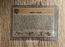 1960 Topps #160 Mickey Mantle Autographed Baseball Card Ken Boyer Rival All Star