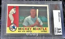 1960 Topps #350 Mickey Mantle (HOF) New York Yankees BVG 5.5 EX+ SHARP