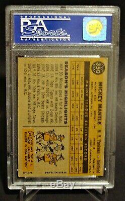 1960 Topps #350 Mickey Mantle HOF Yankees PSA 6 EX-MT 08119232 (SCA)