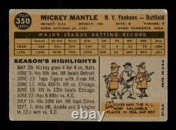 1960 Topps #350 Mickey Mantle VGEX X2624086