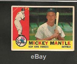 1960 Topps # 350 Mickey Mantle Vg-Ex