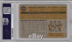 1960 Topps #350 Mickey Mantle Yankees PSA 6 EX-MT