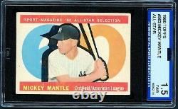 1960 Topps #563 Mickey Mantle All-Star ISA 1.5 ISA Grading