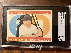 1960 Topps #563 Mickey Mantle All-Star SGC 1 HOF New York Yankees legend