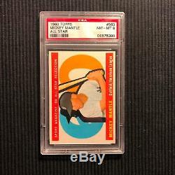 1960 Topps #563 Mickey Mantle All-star Psa 8 Nm-mt New York Yankees