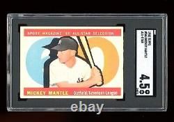 1960 Topps #563 Mickey Mantle New York Yankees SGC 4.5 VG-EX+ ID020