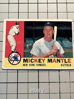 1960 Topps Baseball MICKEY MANTLE New York Yankees Card In Plaque! NICE VG+