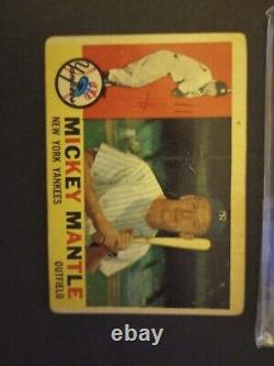 1960 Topps Mickey Mantle 2 Cards 100% Authentic! LOOK