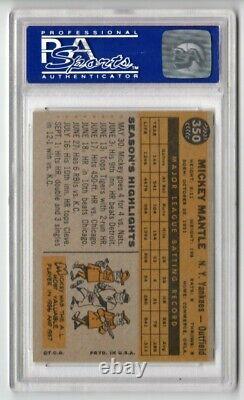 1960 Topps Mickey Mantle #350 PSA 7 Old Label Purchased From PWCC 2019