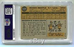 1960 Topps Mickey Mantle #350 PSA 8 NM-MT (Vibrant Colors & Dead Centered)