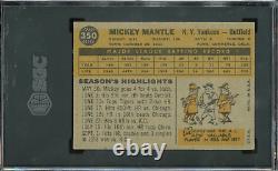 1960 Topps Mickey Mantle #350 SGC 2.5 HOF New York Yankees BEAUTIFUL COPY