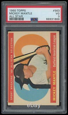 1960 Topps Mickey Mantle PSA 3 VG High Number All-Star #563 Baseball Card
