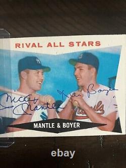 1960 Topps Mickey Mantle Signed Baseball Card