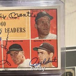 1960 Topps Mickey Mantle Signed Baseball Card Roger Maris Signed Card See Detail