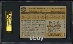 1960 Topps Mickey Mantle Yankees Card #350 HOF. Certified SGC 7 (Near Mint NM)