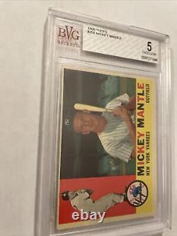 1960 topps Mickey Mantle BVG 5