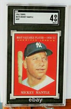 1961 Mickey Mantle of the New York Yankees. MVP Card. Topps #475 SGC 4