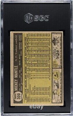 1961 Topps #300 Mickey Mantle SGC 2.5 GD+ HOF New York Yankees Baseball Card
