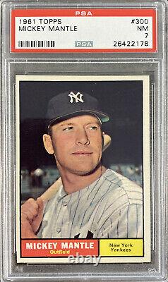 1961 Topps #300 Mickey Mantle Yankees Hof Psa 7