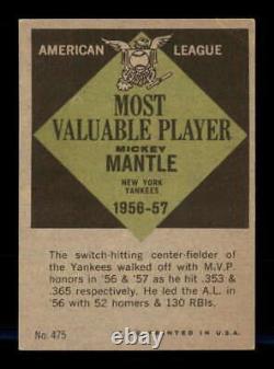 1961 Topps #475 Mickey Mantle MVP VGEX X2536887