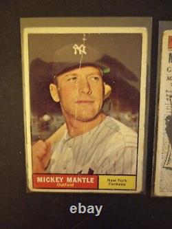 1961 Topps Mickey Mantle 2 Cards 100% Authentic
