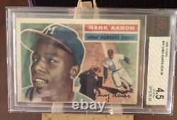 1961 Topps Mickey Mantle #300 BVG 5.5 EX+ and 1956 Topps Hank Aaron #31 BVG 4.5