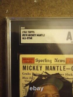 1961 topps 578 mickey Mantle allstar
