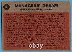 1962 Topps #18 Managers Dream VG-VGEX WRINKLE Mickey Mantle Willie Mays A4179