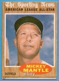 1962 Topps #471 Mickey Mantle VG-VGEX+ MISCUT MARKED All-Star New York Yankees