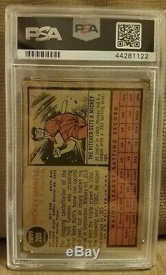 1962 Topps Baseball Card #200 Mickey Mantle NY Yankees PSA 2.5 GOOD+