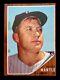1962 Topps Baseball Mickey Mantle #200 New York Yankees Hof-ex No Crease! Nice