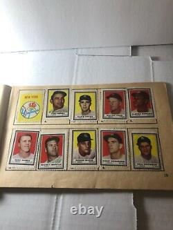 1962 Topps Baseball Stamp Album, Mantle, Aaron, Mays, Clemente, Koufax, Musial