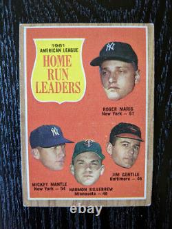1962 Topps Complete League Leaders Set (10) Mickey Mantle Roberto Clemente