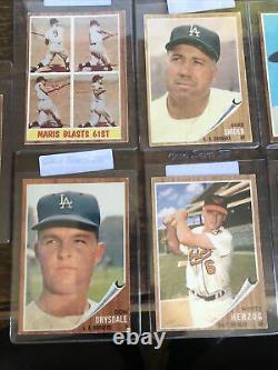 1962 Topps Complete Set with Mantle Mays Aaron Clemente Brock RC PSA Low-Mid Grade