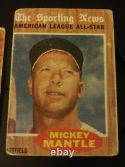 1962 Topps Mickey Mantle 2 Card Lot Vg GOAT